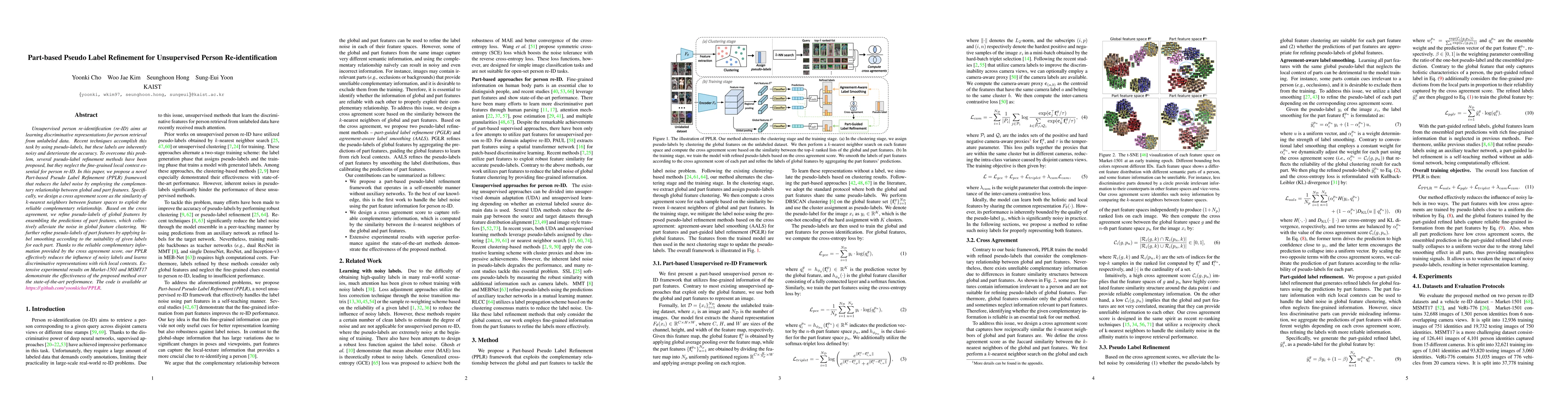 Thumbnail for Part-based Pseudo Label Refinement for Unsupervised Person
  Re-identification