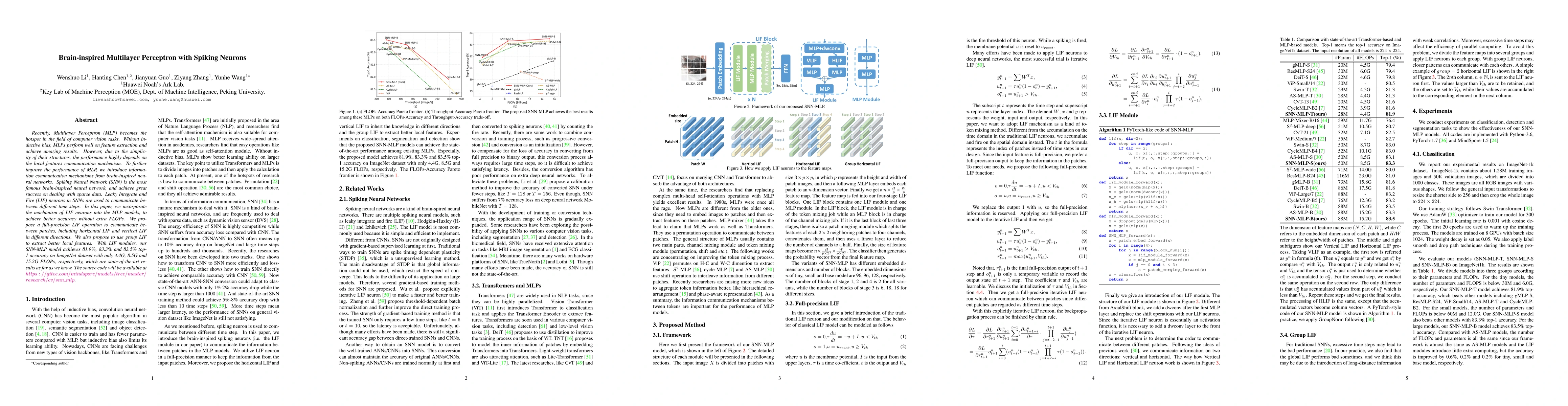Thumbnail for Brain-inspired Multilayer Perceptron with Spiking Neurons