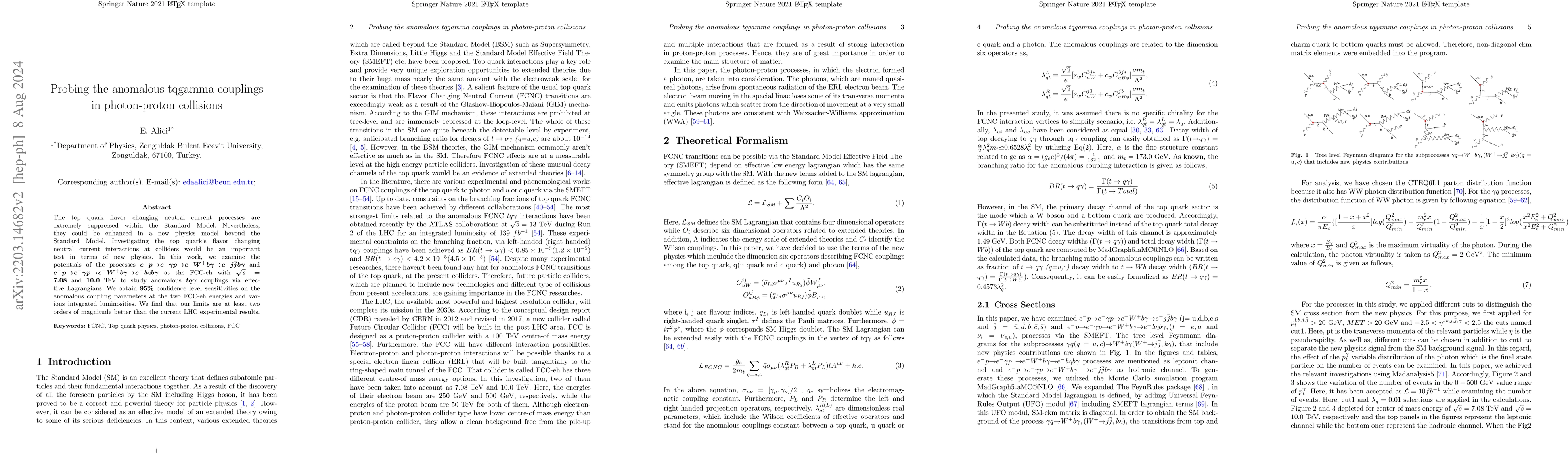 Thumbnail for Probing the anomalous tqgamma couplings in photon-proton collisions
