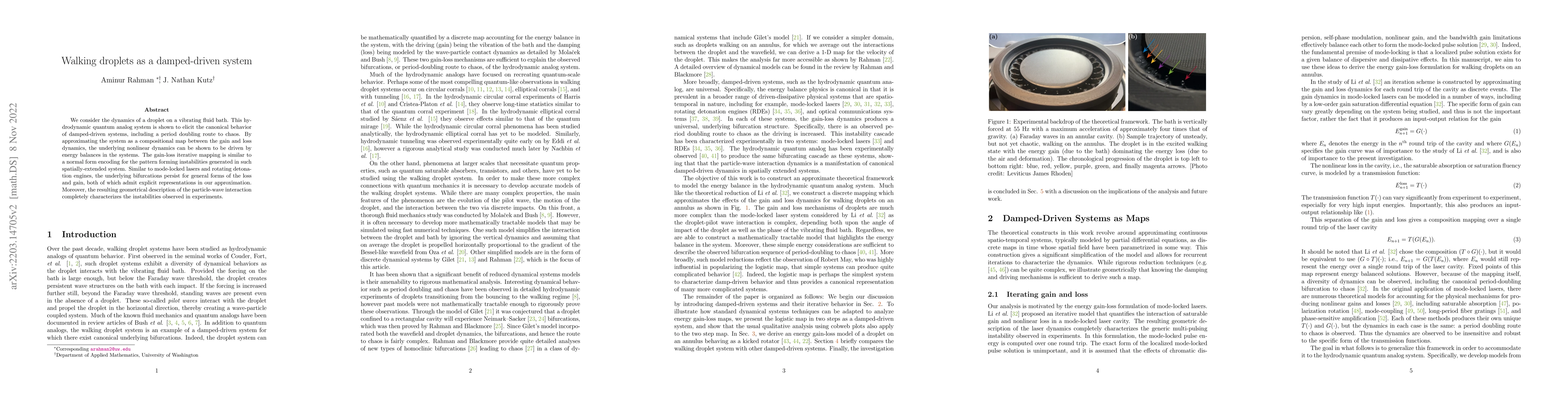 Thumbnail for Walking droplets as a damped-driven system