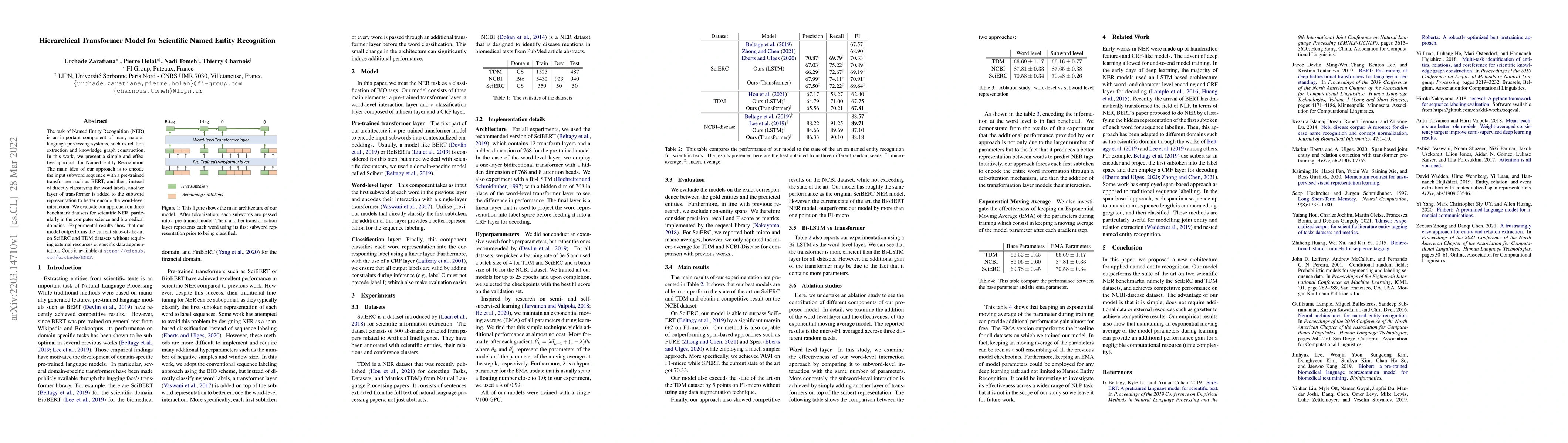 Thumbnail for Hierarchical Transformer Model for Scientific Named Entity Recognition
