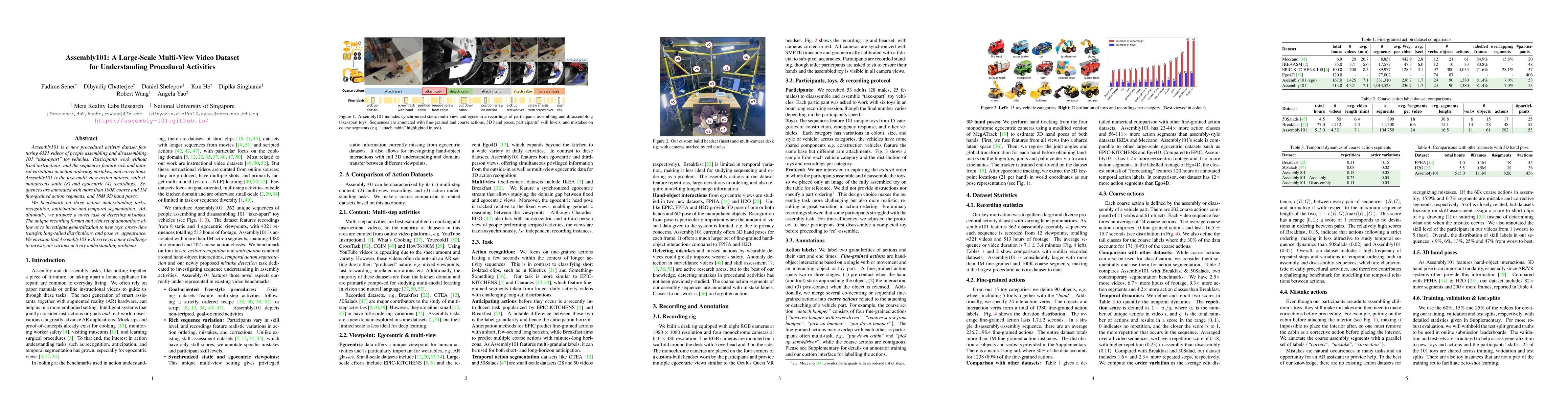 Thumbnail for Assembly101: A Large-Scale Multi-View Video Dataset for Understanding
  Procedural Activities