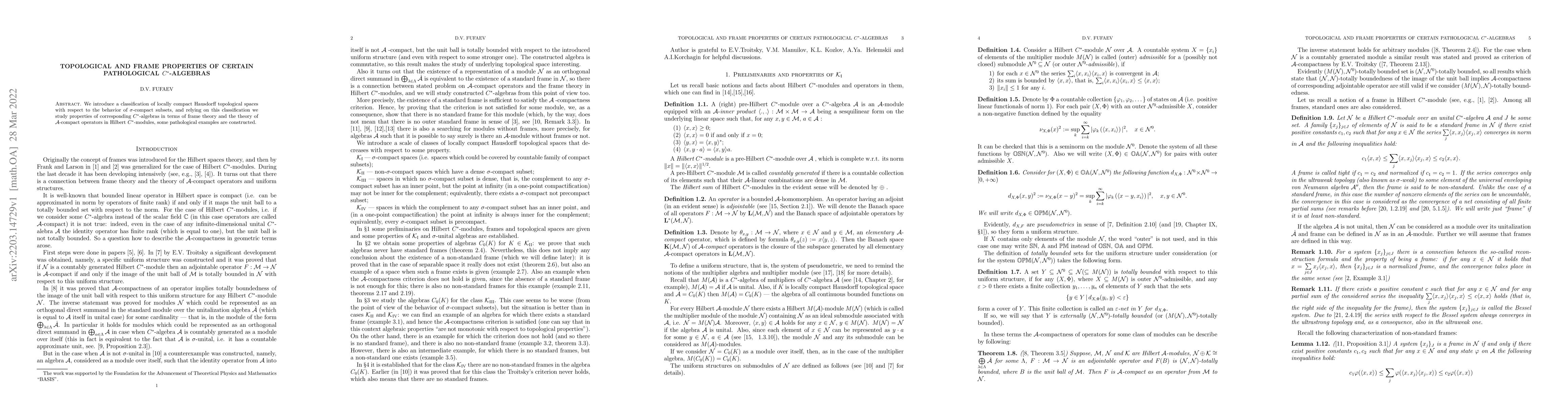 Thumbnail for Topological and frame properties of certain pathological $C^*$-algebras