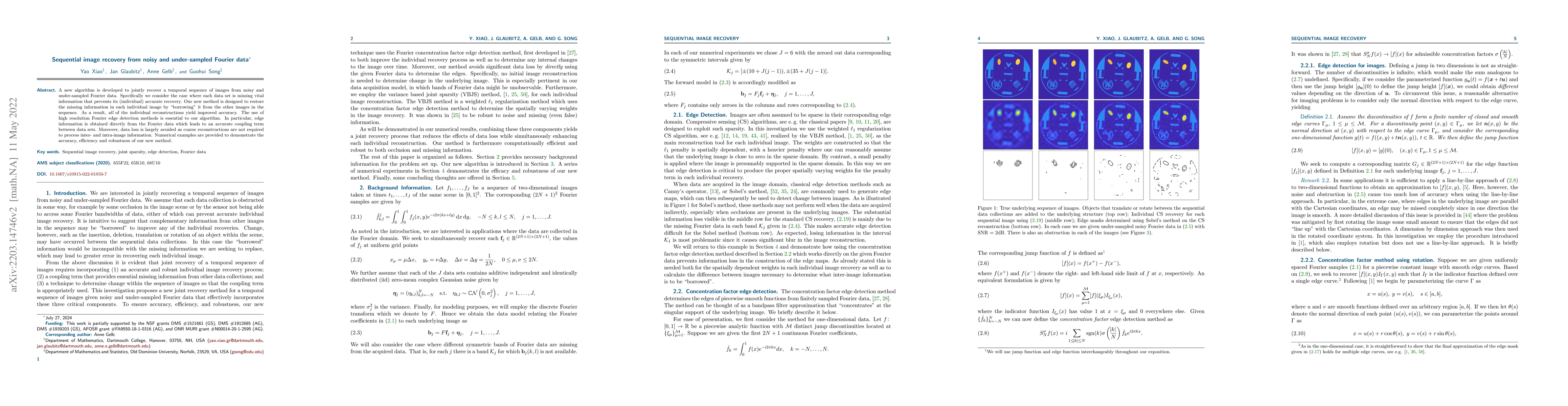 Thumbnail for Sequential image recovery from noisy and under-sampled Fourier data