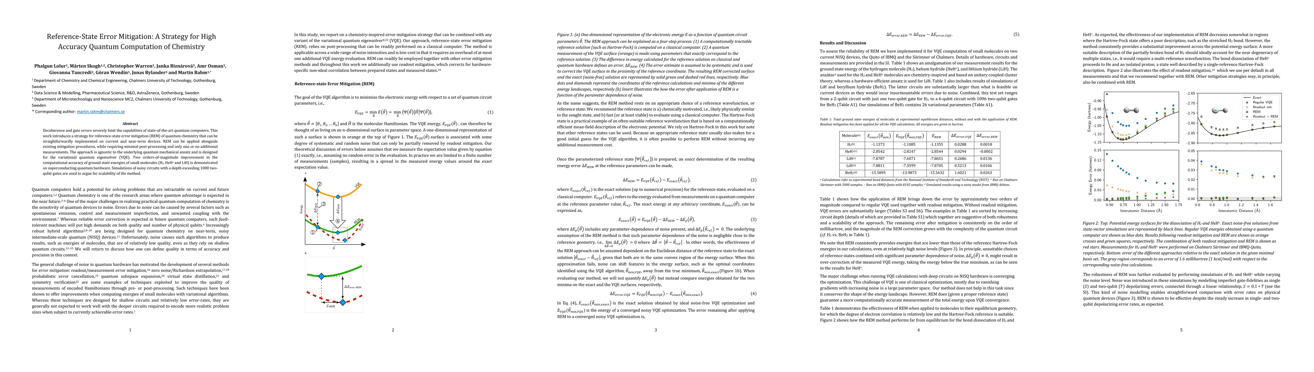 Thumbnail for Reference-State Error Mitigation: A Strategy for High Accuracy Quantum
  Computation of Chemistry