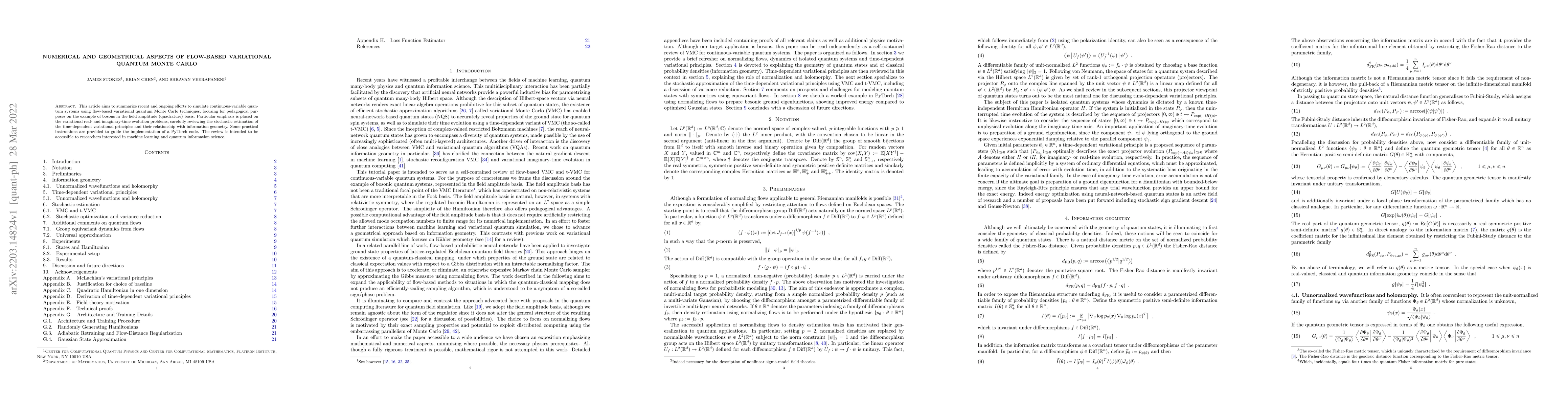 Thumbnail for Numerical and geometrical aspects of flow-based variational quantum
  Monte Carlo
