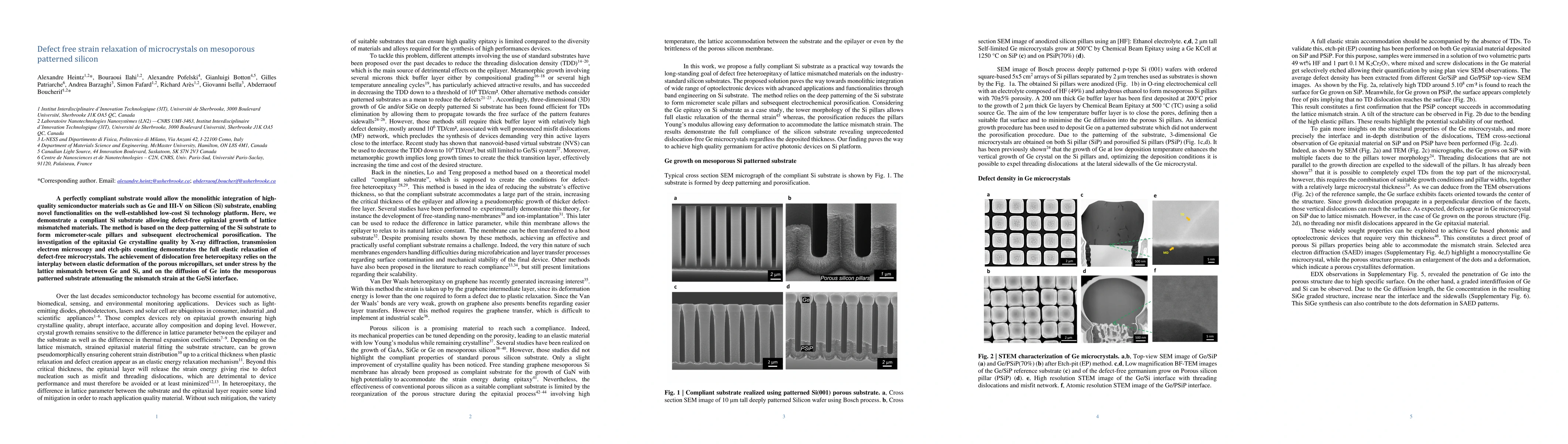 Thumbnail for Defect free strain relaxation of microcrystals on mesoporous patterned
  silicon