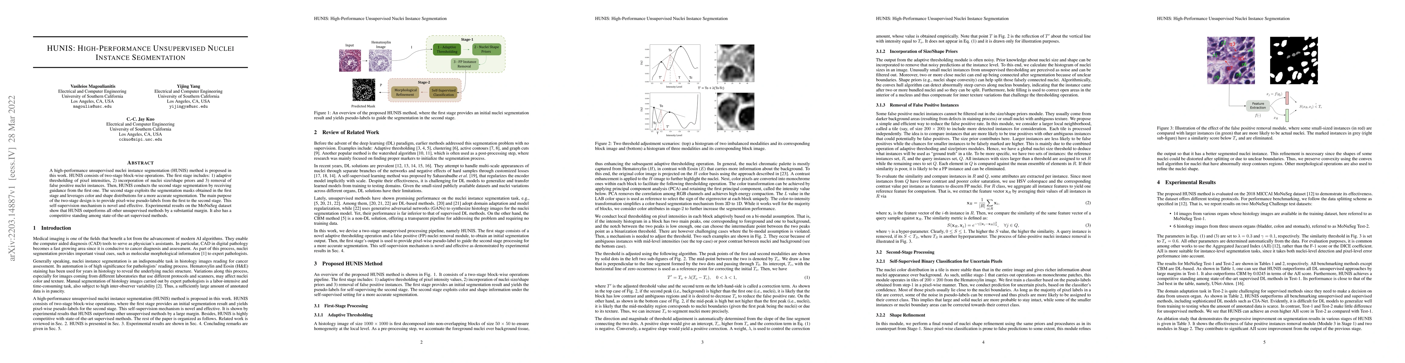 Thumbnail for HUNIS: High-Performance Unsupervised Nuclei Instance Segmentation