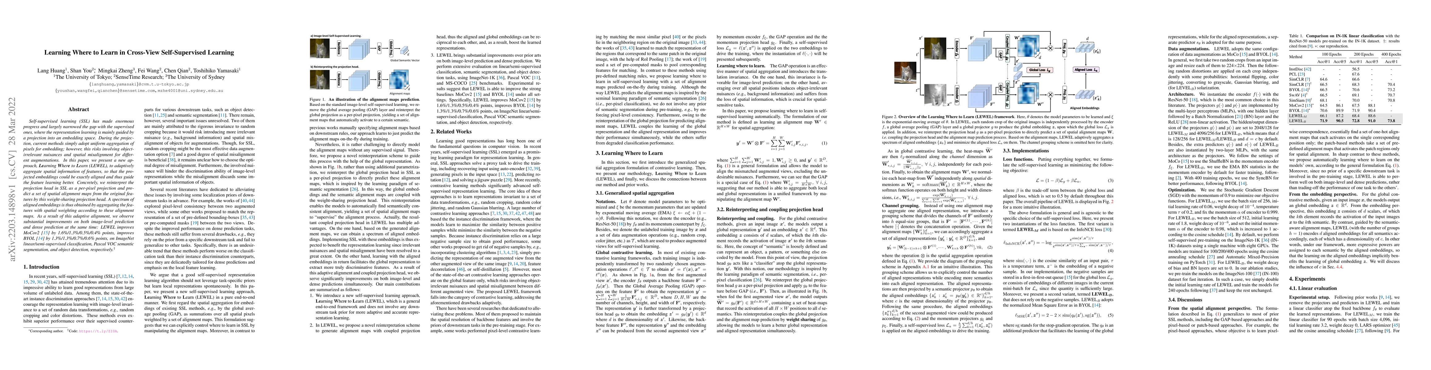 Thumbnail for Learning Where to Learn in Cross-View Self-Supervised Learning