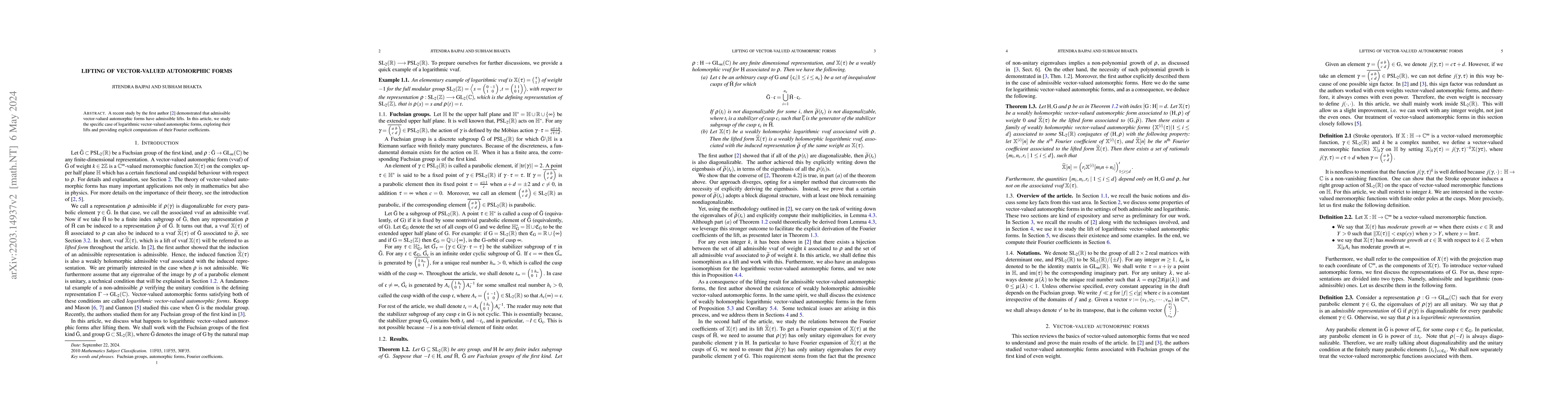 Thumbnail for Lifting of vector-valued automorphic forms