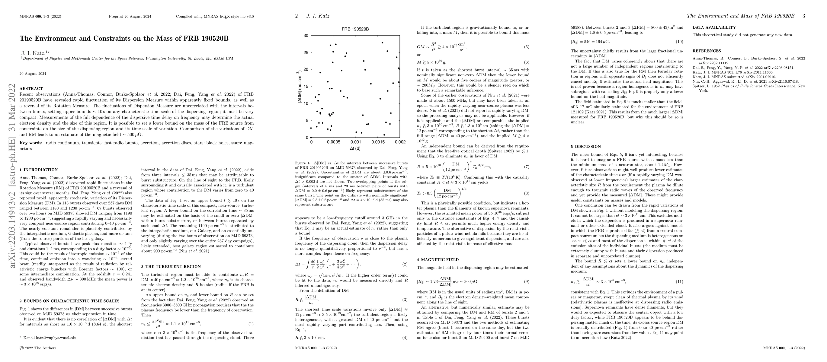 Thumbnail for The Environment and Constraints on the Mass of FRB 190520B