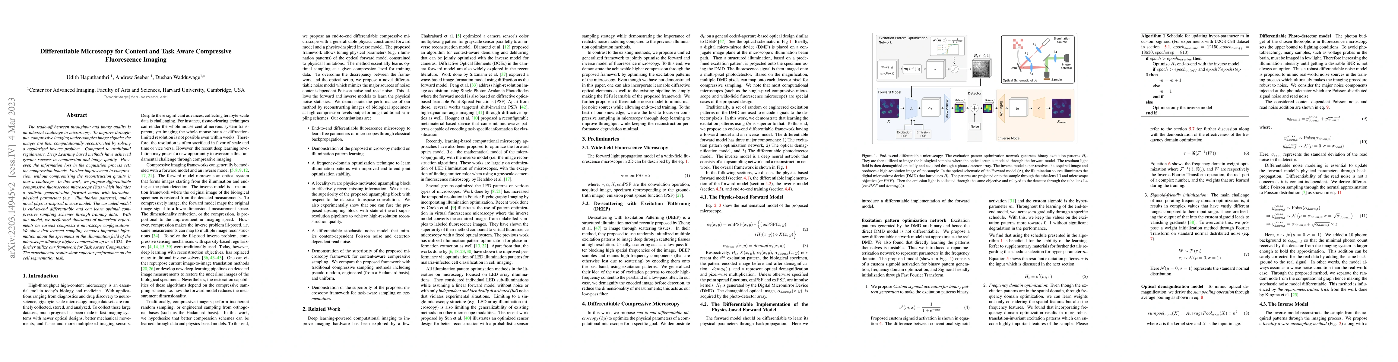 Thumbnail for Differentiable Microscopy for Content and Task Aware Compressive
  Fluorescence Imaging