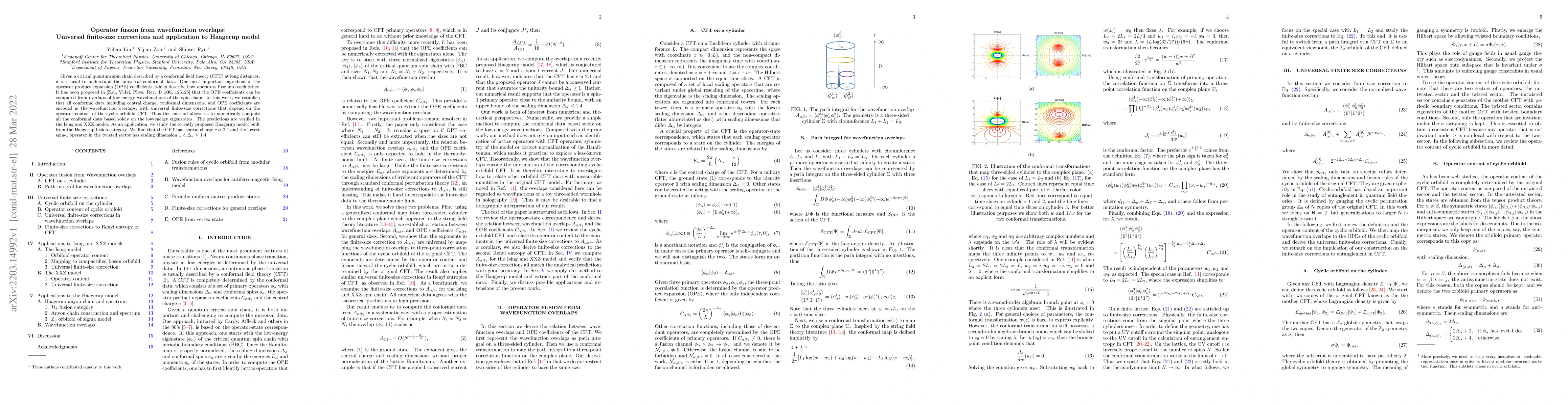 Thumbnail for Operator fusion from wavefunction overlaps: Universal finite-size
  corrections and application to Haagerup model