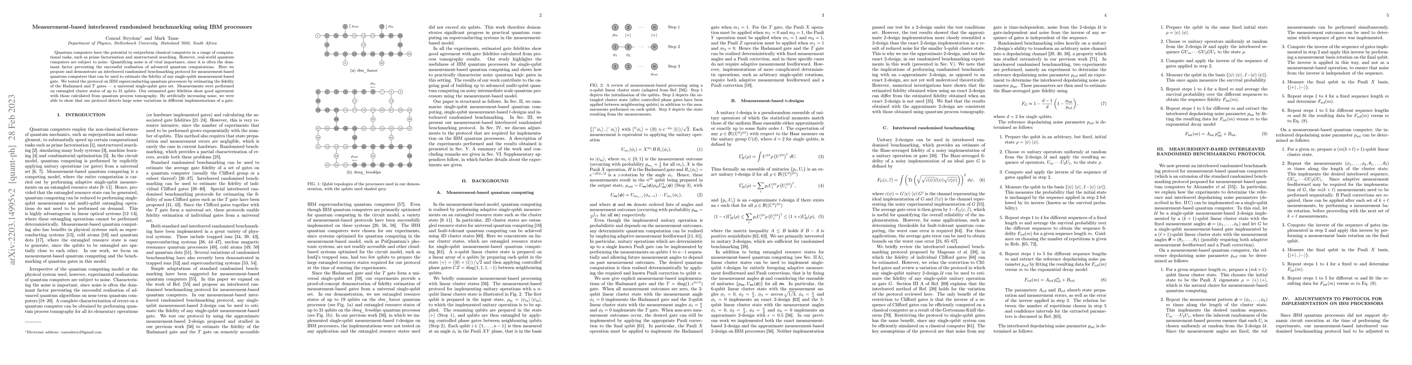 Thumbnail for Measurement-based interleaved randomised benchmarking using IBM
  processors