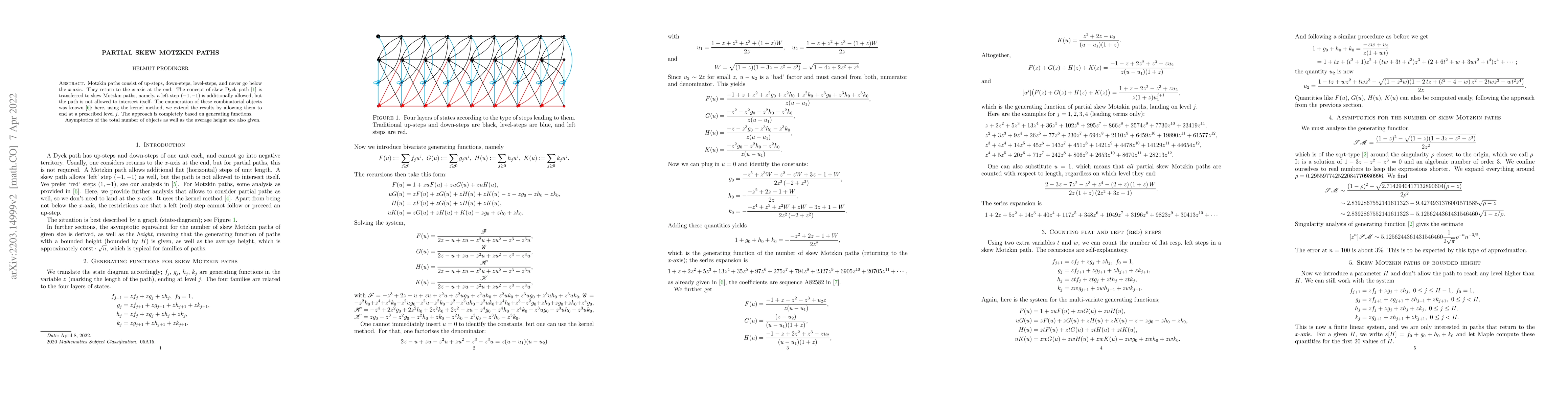 Thumbnail for Partial Skew Motzkin Paths
