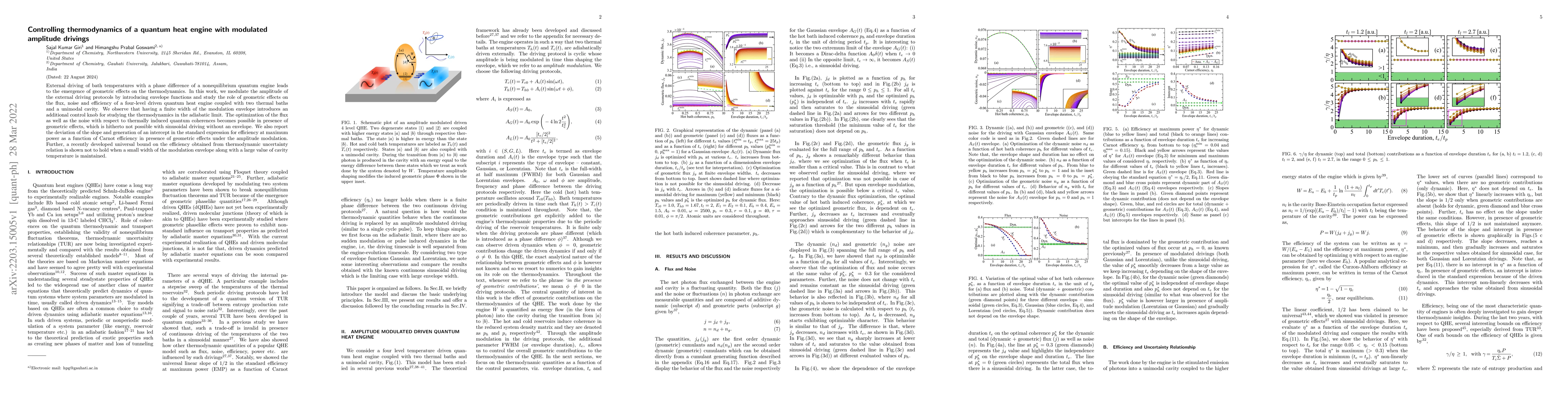 Thumbnail for Controlling thermodynamics of a quantum heat engine with modulated
  amplitude drivings