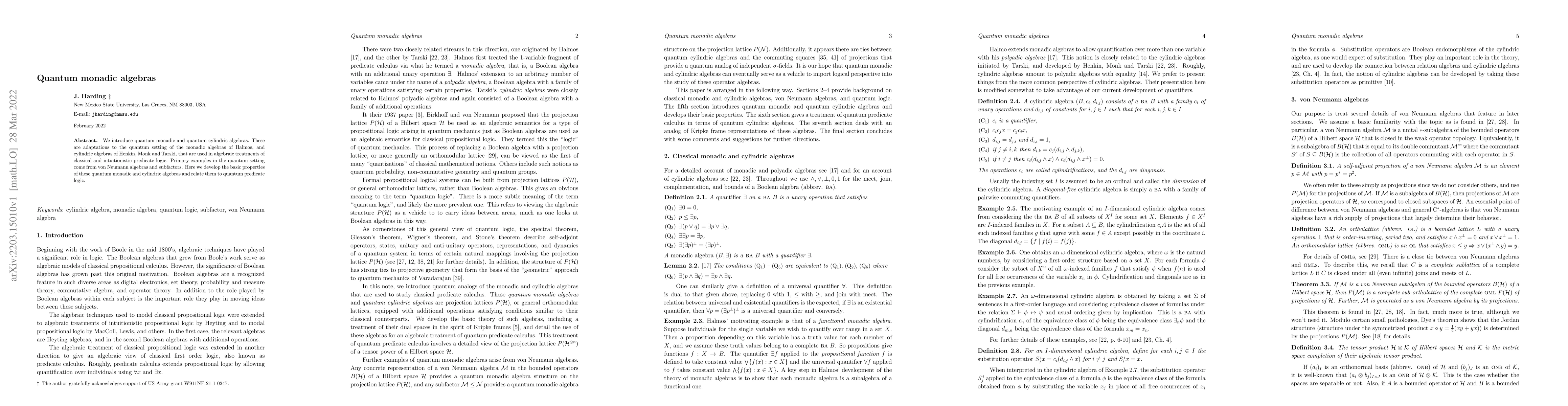 Thumbnail for Quantum monadic algebras