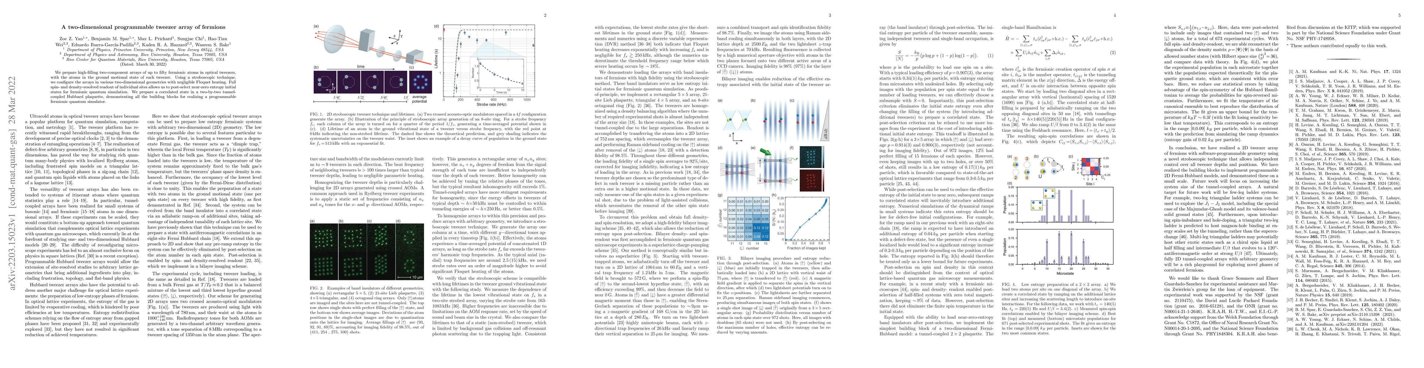Thumbnail for A two-dimensional programmable tweezer array of fermions