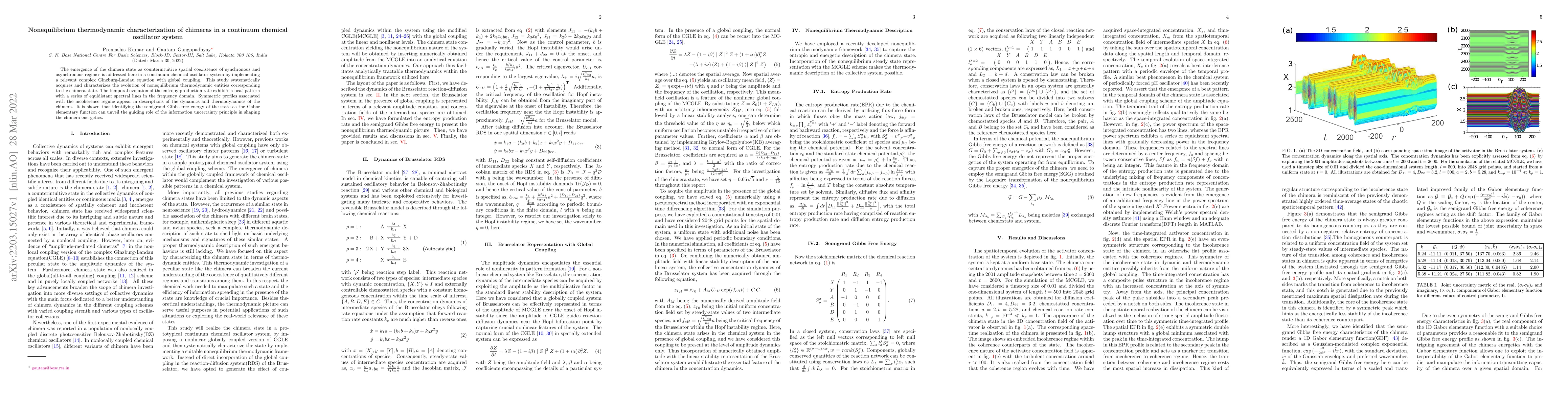 Thumbnail for Nonequilibrium thermodynamic characterization of chimeras in a continuum
  chemical oscillator system