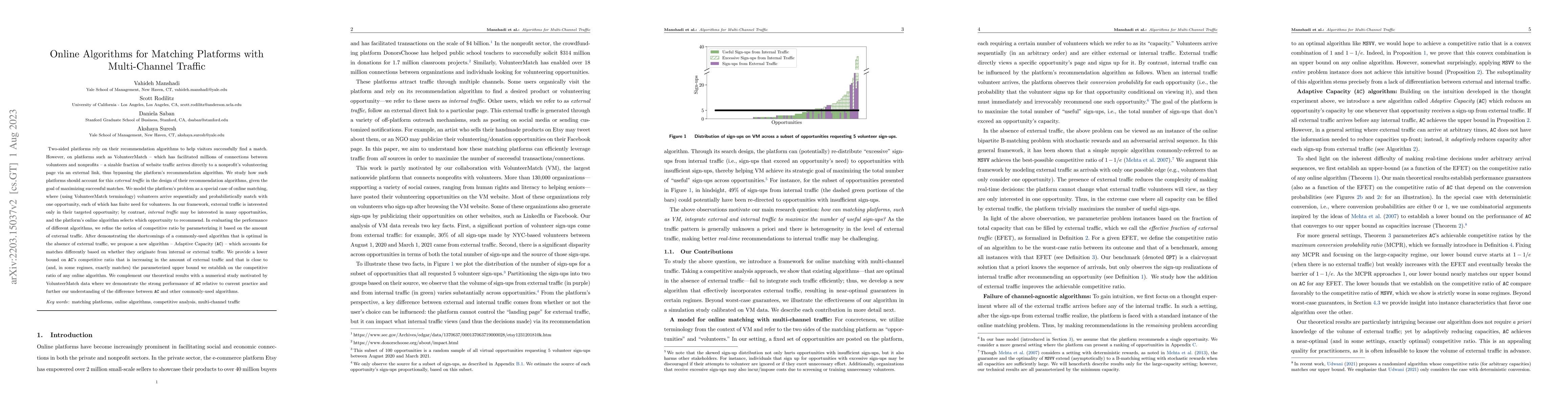 Thumbnail for Online Algorithms for Matching Platforms with Multi-Channel Traffic
