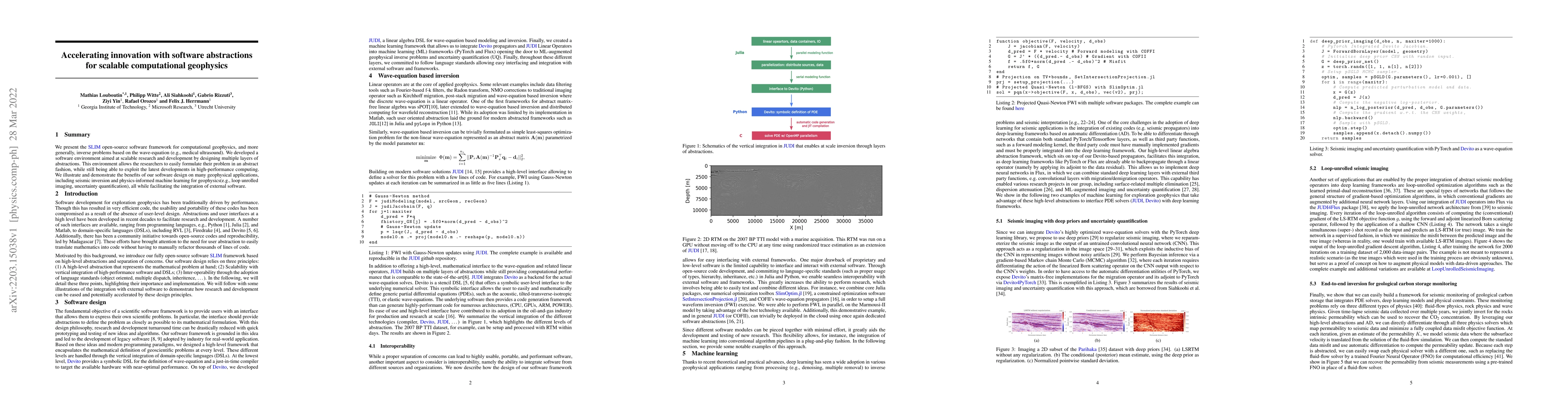Thumbnail for Accelerating innovation with software abstractions for scalable
  computational geophysics