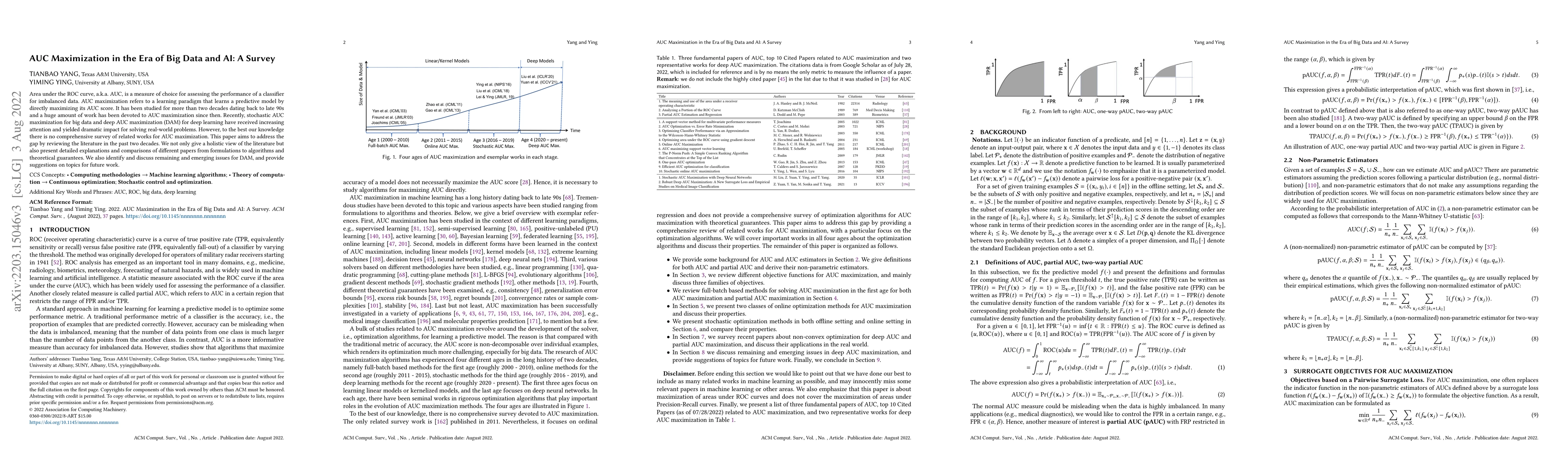 Thumbnail for AUC Maximization in the Era of Big Data and AI: A Survey