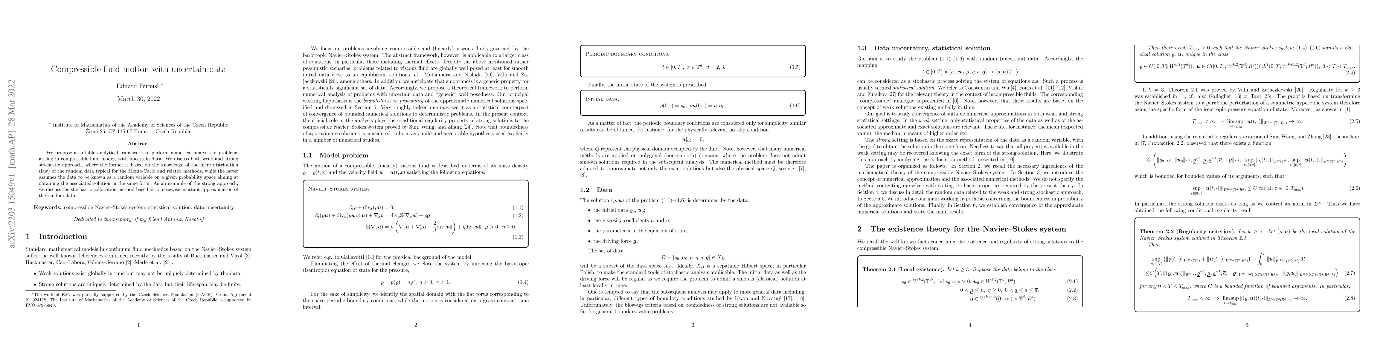 Thumbnail for Compressible fluid motion with uncertain data
