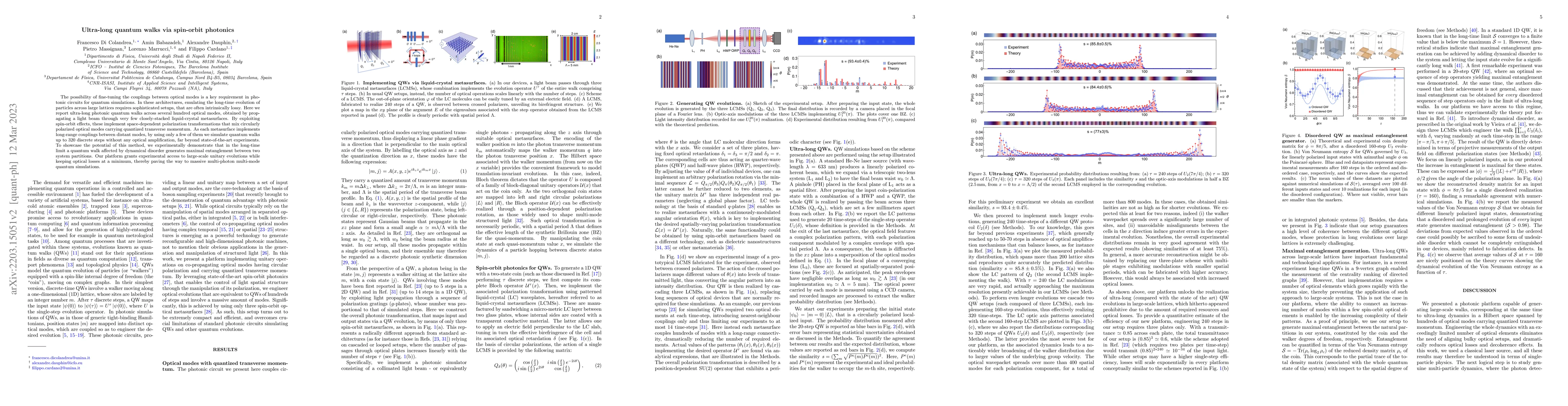 Thumbnail for Ultra-long quantum walks via spin-orbit photonics