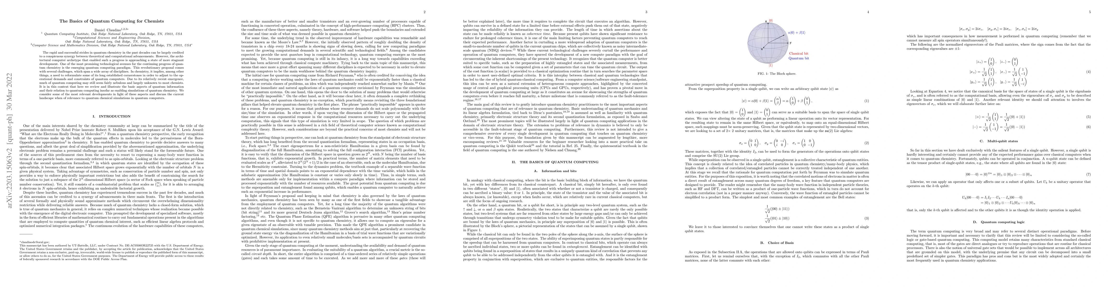 Thumbnail for The Basics of Quantum Computing for Chemists
