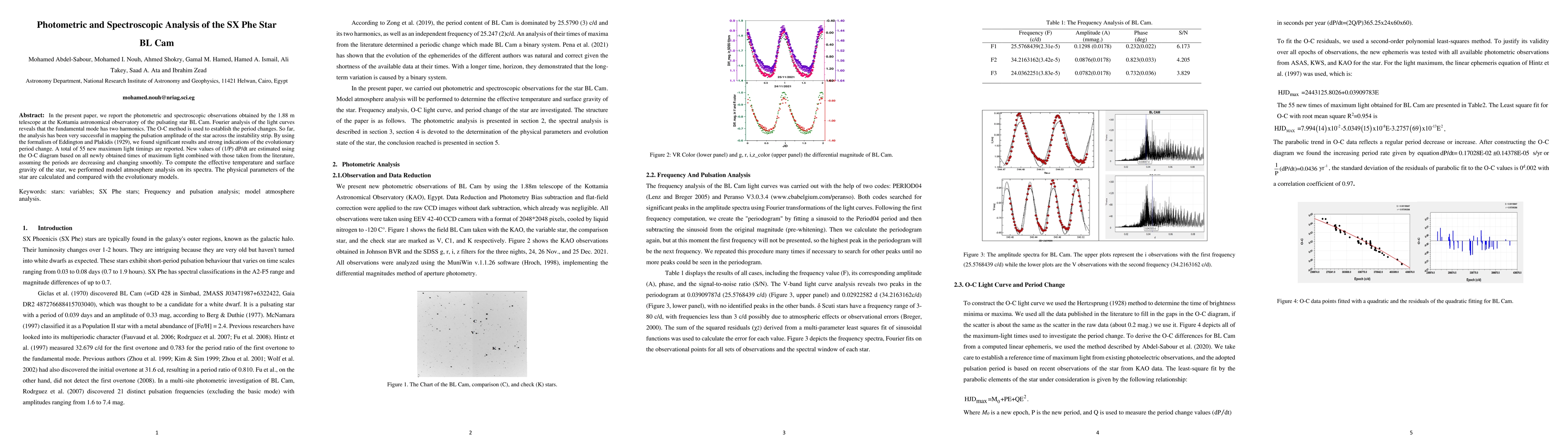 Thumbnail for Photometric and Spectroscopic Analysis of the SX Phe Star BL Cam