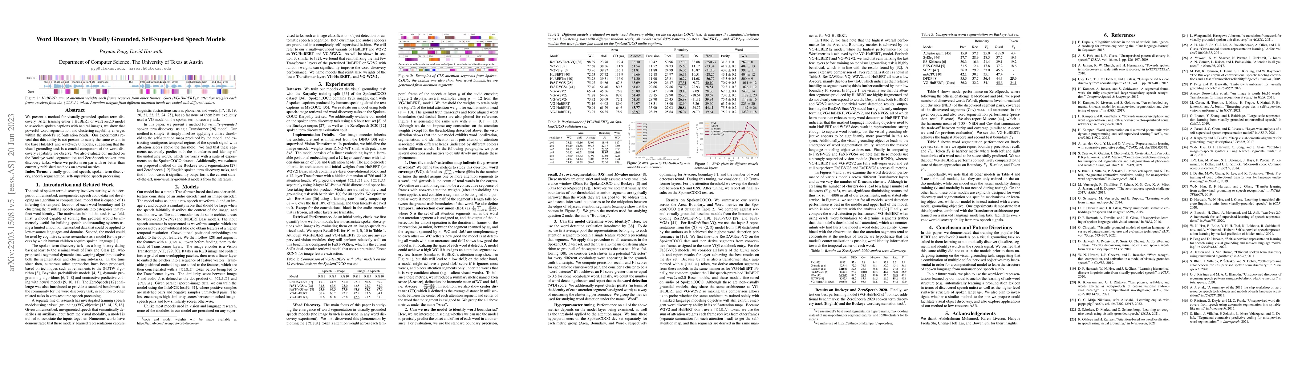 Thumbnail for Word Discovery in Visually Grounded, Self-Supervised Speech Models