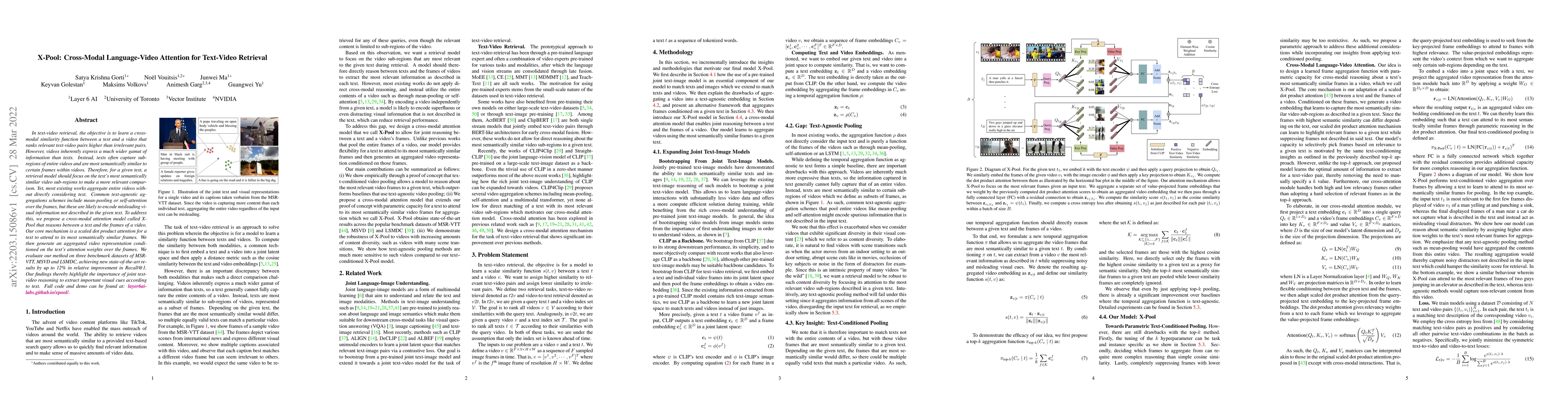 Thumbnail for X-Pool: Cross-Modal Language-Video Attention for Text-Video Retrieval