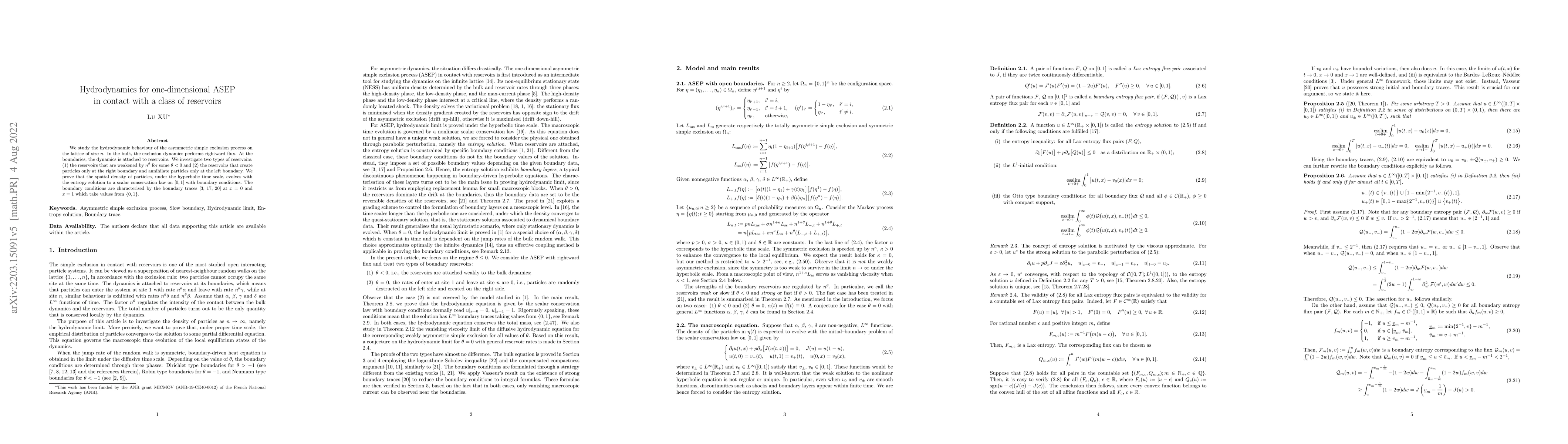 Thumbnail for Hydrodynamics for one-dimensional ASEP in contact with a class of
  reservoirs