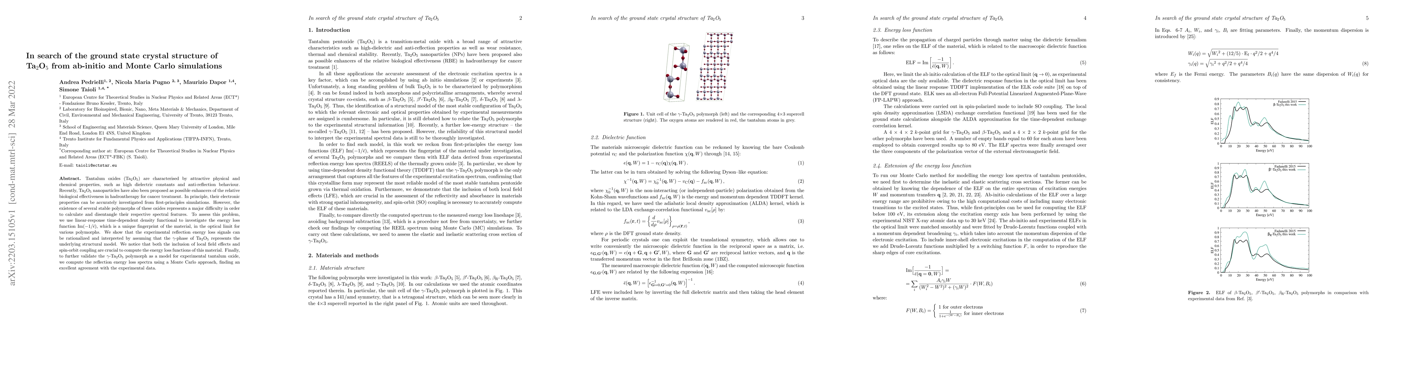 Thumbnail for In search of the ground state crystal structure of Ta$_2$O$_5$ from
  ab-initio and Monte Carlo simulations