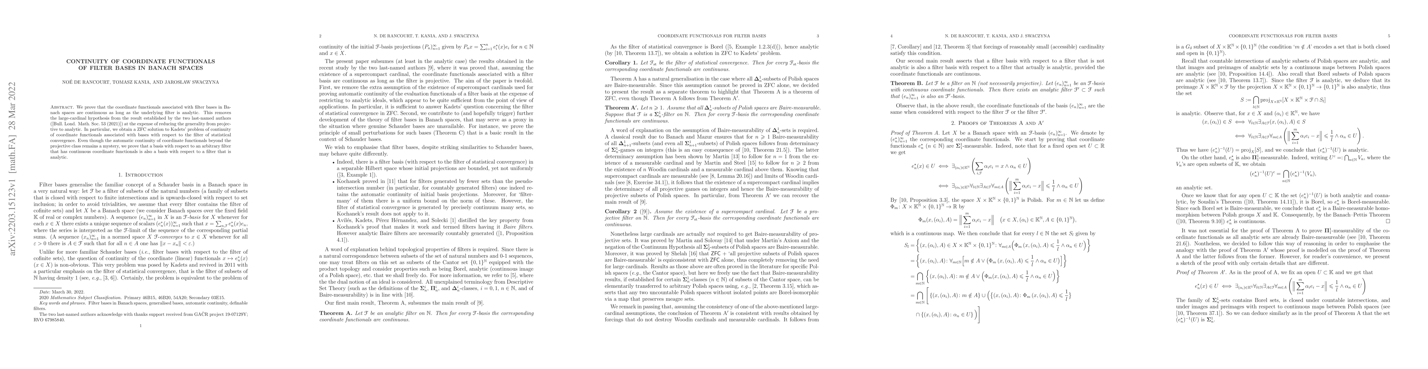 Thumbnail for Continuity of coordinate functionals of filter bases in Banach spaces