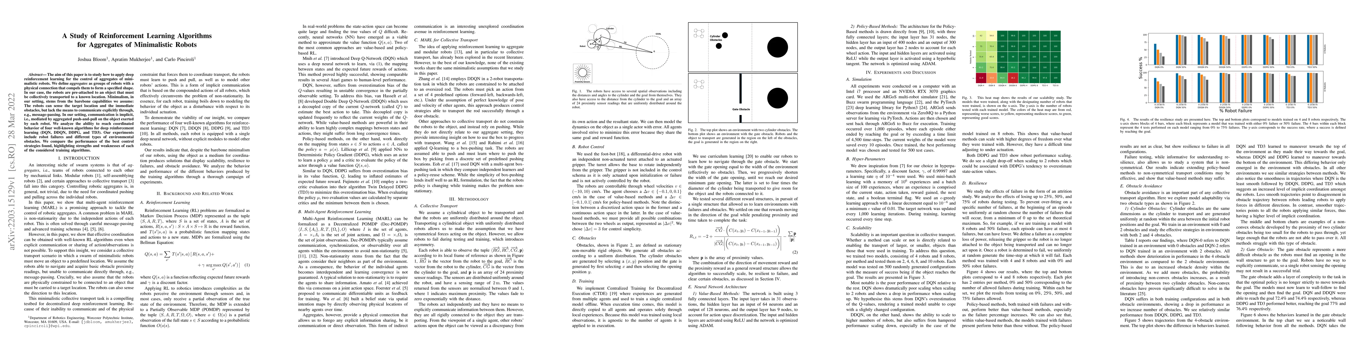 Thumbnail for A Study of Reinforcement Learning Algorithms for Aggregates of
  Minimalistic Robots