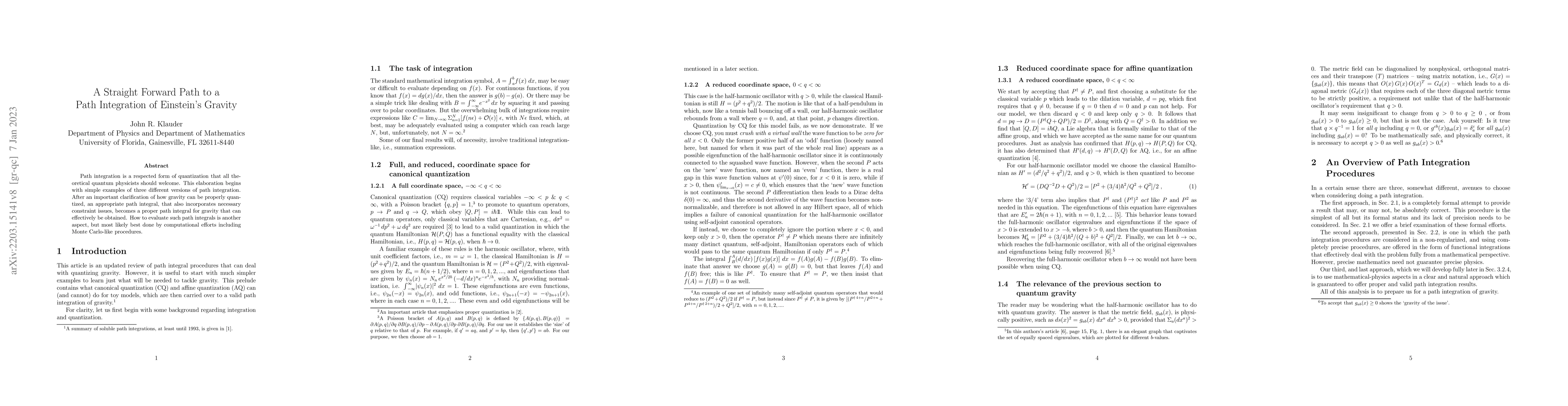 Thumbnail for A Straight Forward Path to a Path Integration of Einstein's Gravity