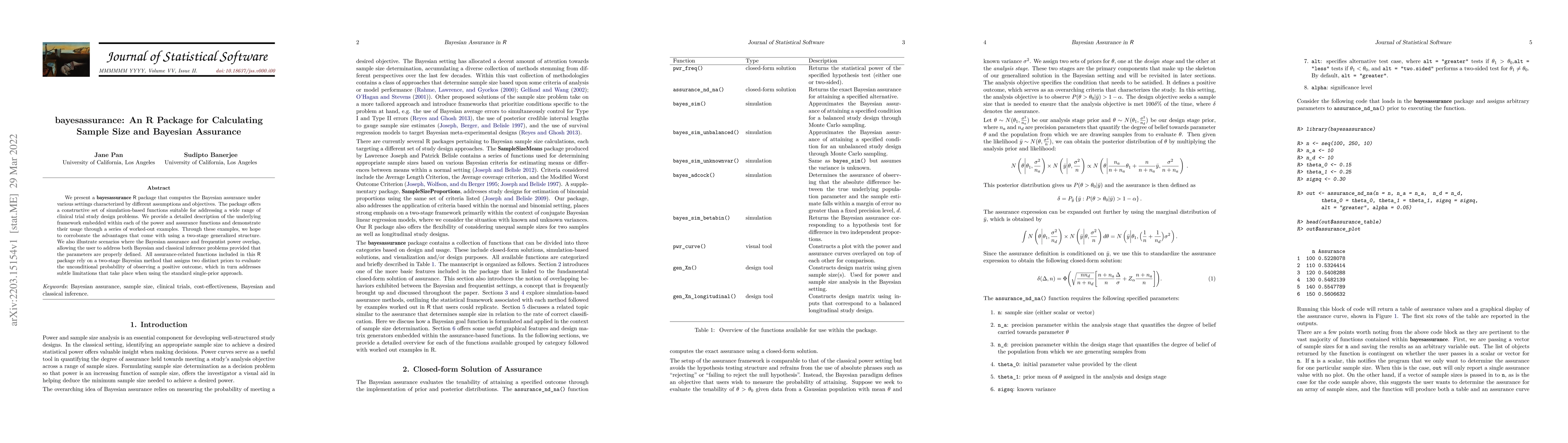 Thumbnail for bayesassurance: An R package for calculating sample size and Bayesian
  assurance