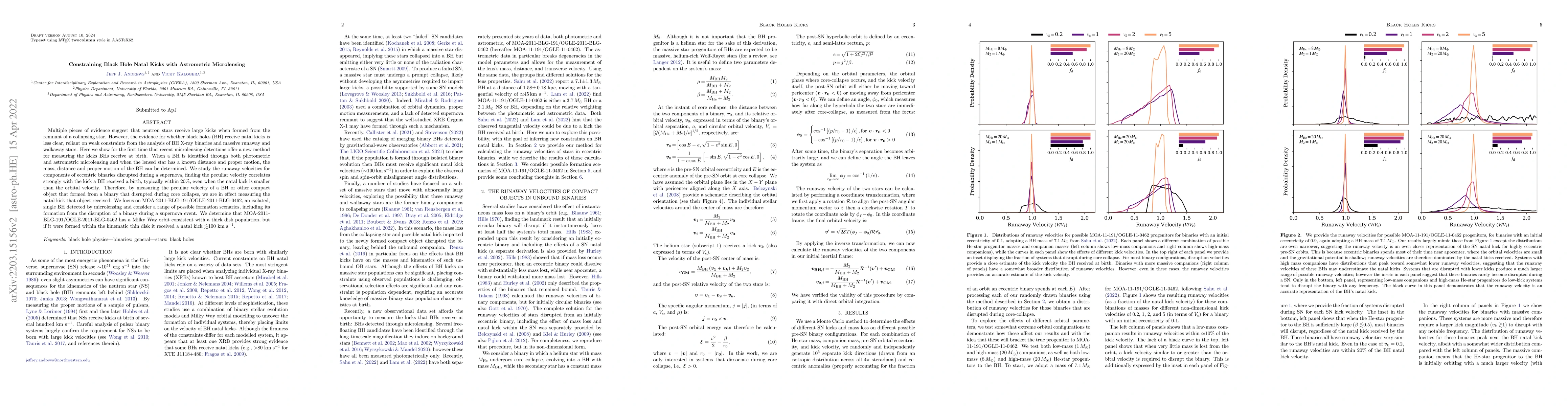 Thumbnail for Constraining Black Hole Natal Kicks with Astrometric Microlensing