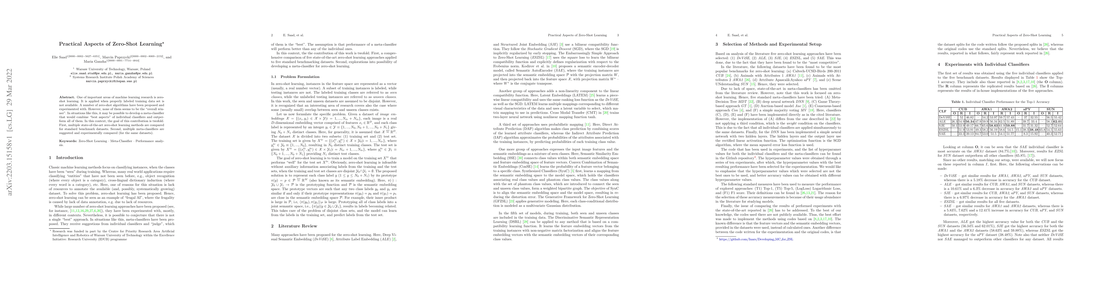 Thumbnail for Practical Aspects of Zero-Shot Learning