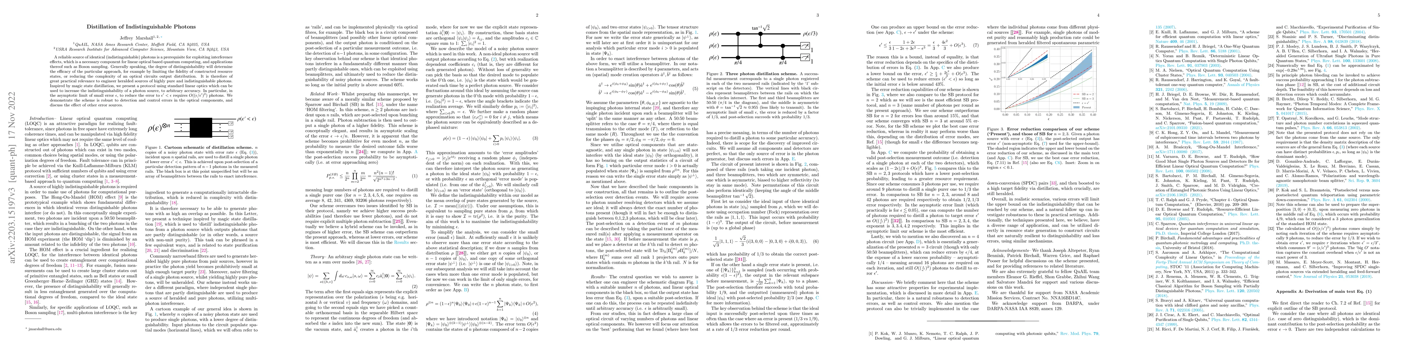 Thumbnail for Distillation of Indistinguishable Photons