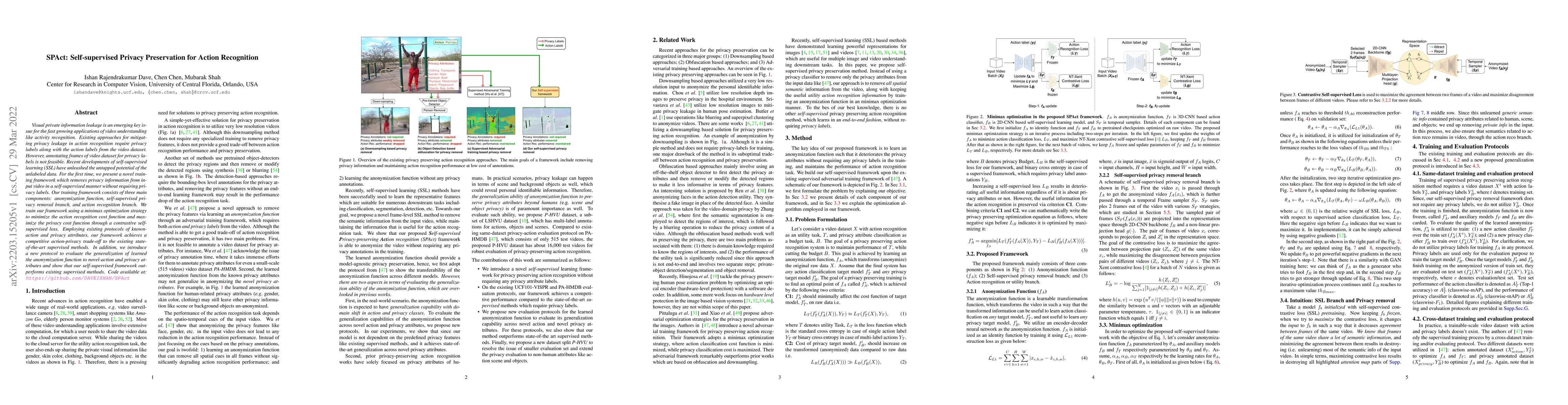 Thumbnail for SPAct: Self-supervised Privacy Preservation for Action Recognition