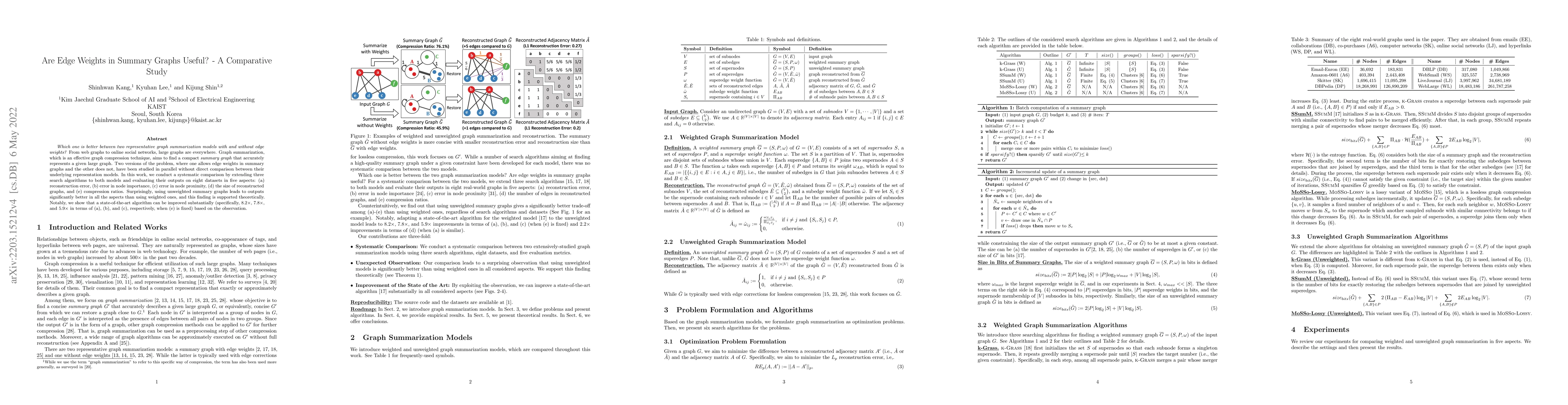 Thumbnail for Are Edge Weights in Summary Graphs Useful? -- A Comparative Study