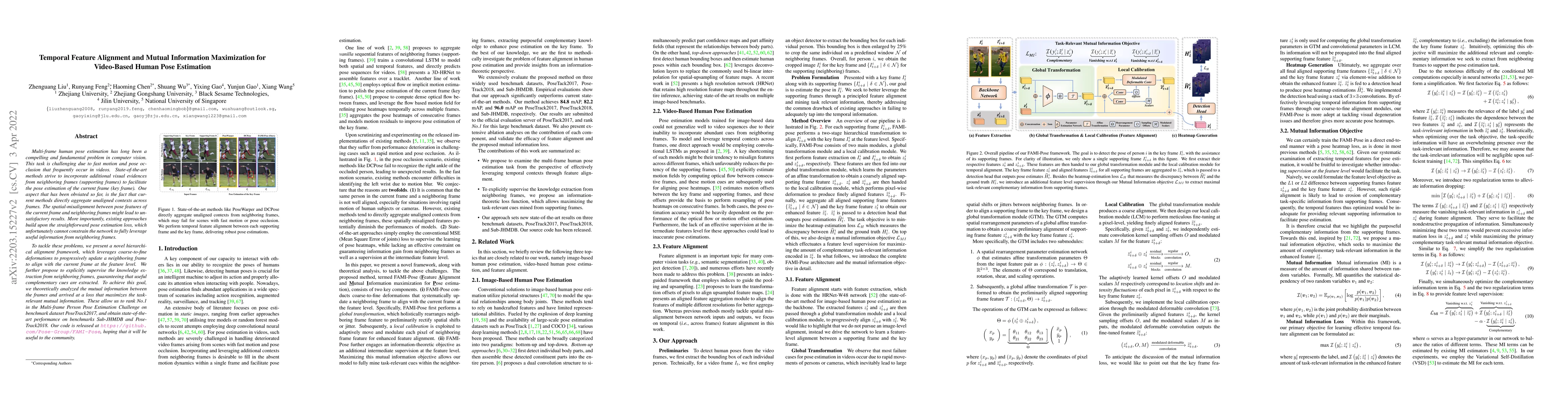 Thumbnail for Temporal Feature Alignment and Mutual Information Maximization for
  Video-Based Human Pose Estimation