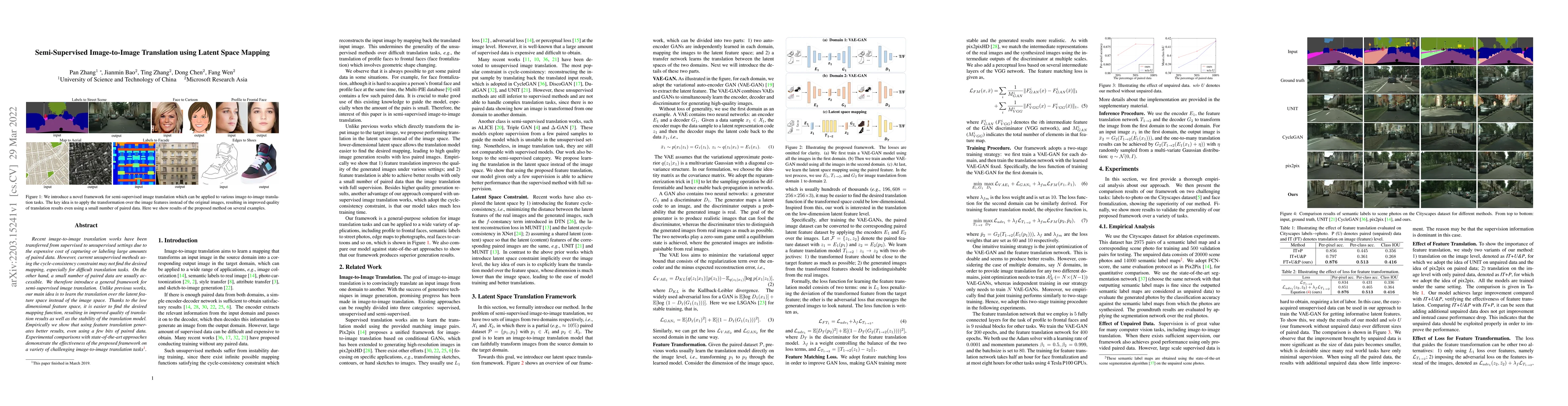 Thumbnail for Semi-Supervised Image-to-Image Translation using Latent Space Mapping