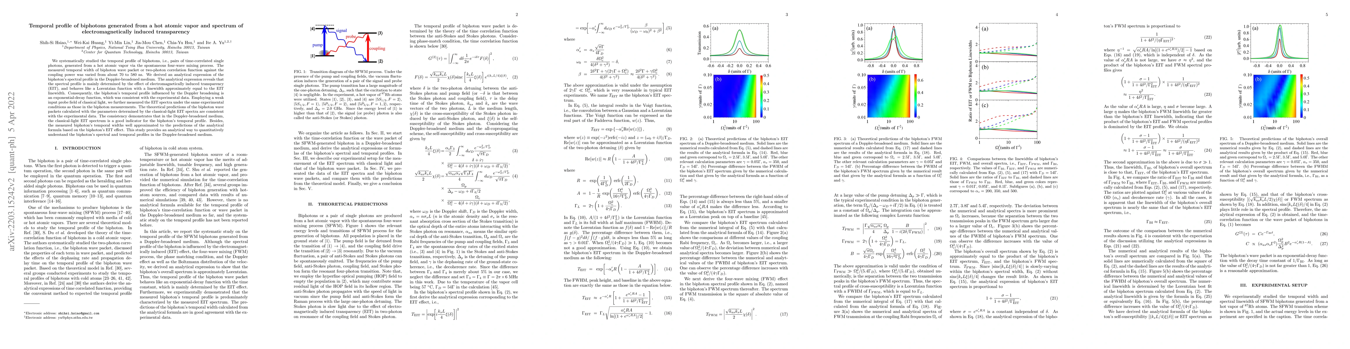 Thumbnail for Temporal profile of biphotons generated from a hot atomic vapor and
  spectrum of electromagnetically induced transparency