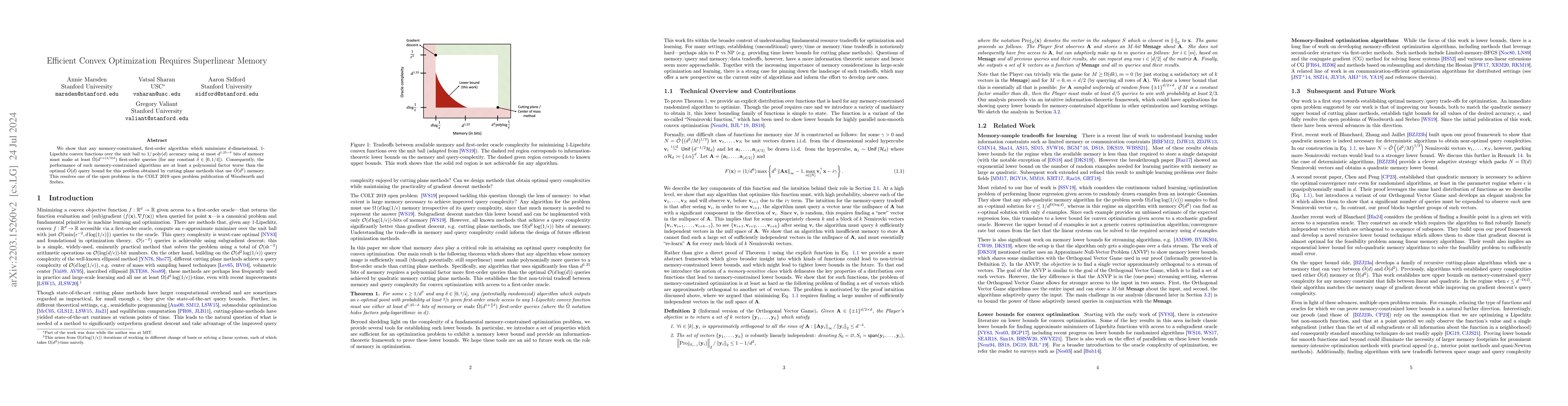 Thumbnail for Efficient Convex Optimization Requires Superlinear Memory