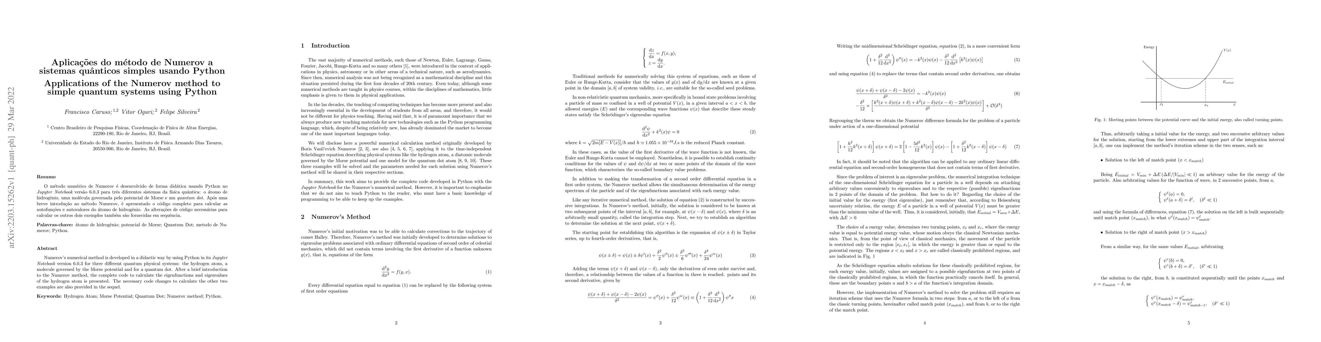 Thumbnail for Applications of the Numerov method to simple quantum systems using
  Python