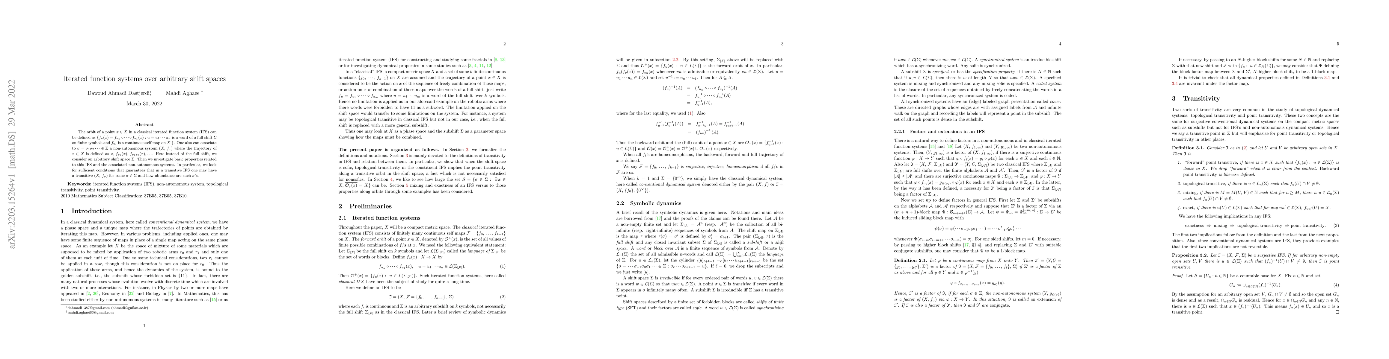 Thumbnail for Iterated function systems over arbitrary shift spaces