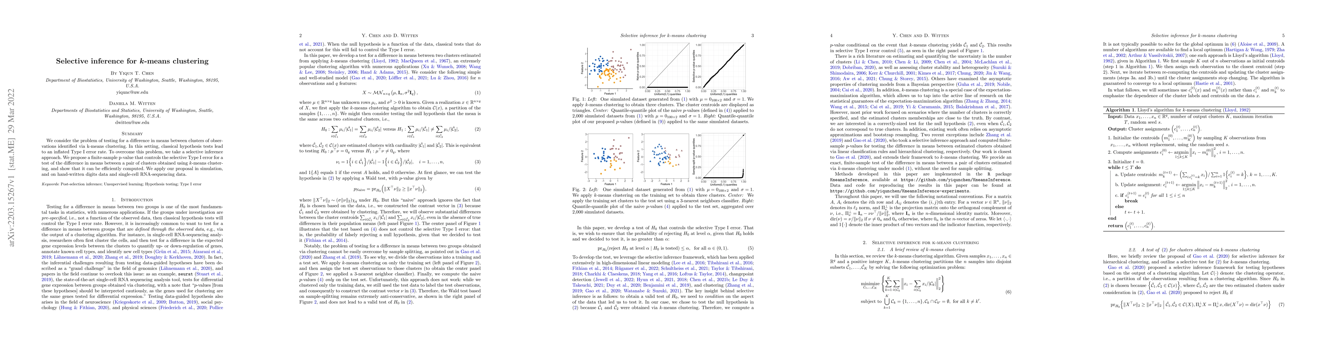 Thumbnail for Selective inference for k-means clustering